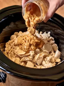Slow Cooker 5-Ingredient Amish Peanut Butter Pie