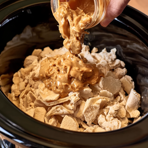 Slow Cooker 5-Ingredient Amish Peanut Butter Pie