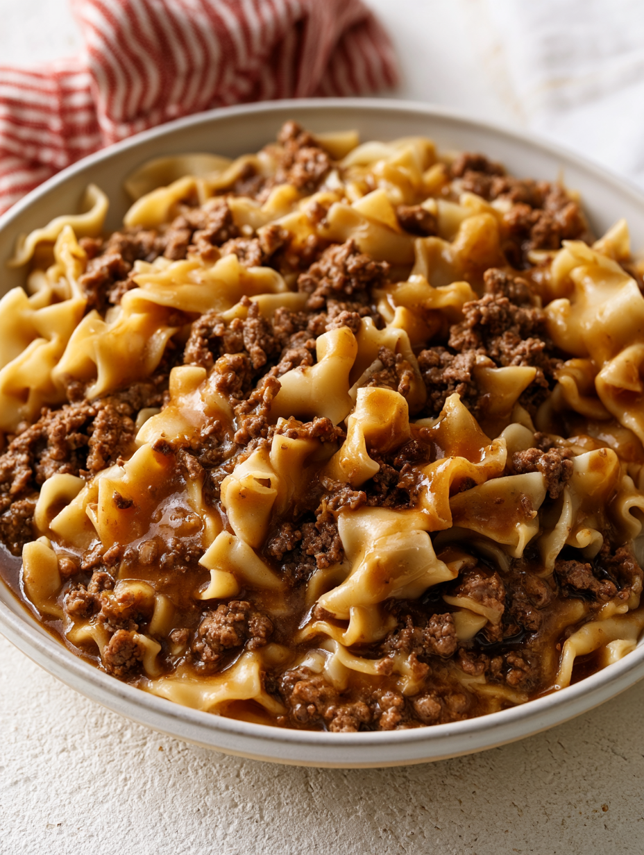 Slow Cooker Amish Ground Beef Gravy Noodles 5 Slow Cooker Amish Ground Beef Gravy Noodles