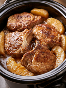 Slow Cooker 4-Ingredient Apple Onion Pork