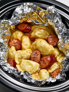 Slow Cooker Foil Packet Sausage and Pierogies 23 Garlic Parmesan Roasted Shrimp