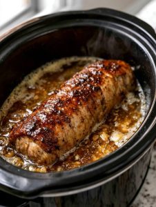 Slow Cooker 3-Ingredient Golden Ale Pork Tenderloin