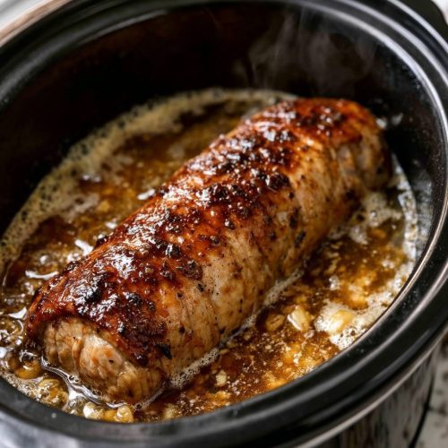 Slow Cooker 3-Ingredient Golden Ale Pork Tenderloin