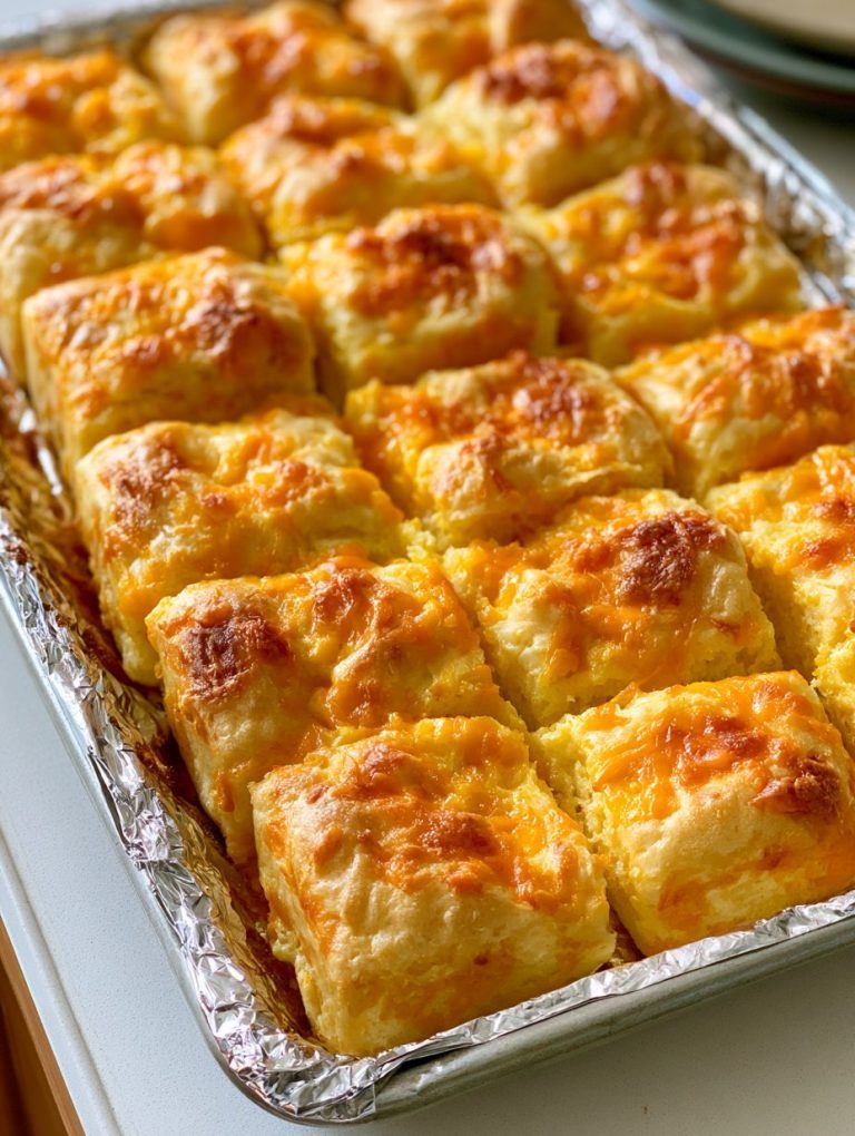 Oven Baked 4-Ingredient Cheese Puff Squares