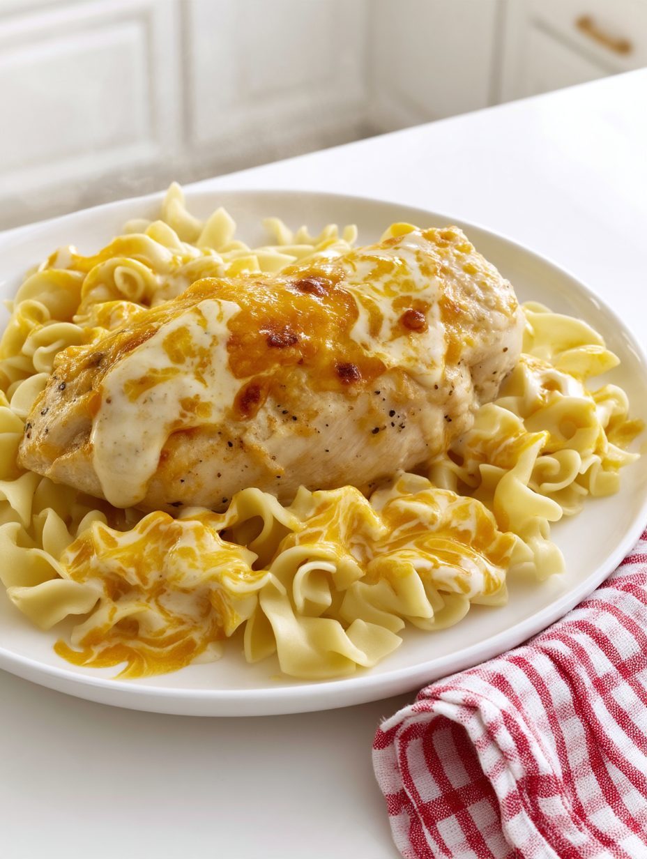 Slow Cooker 4-Ingredient Cheddar Baked Chicken