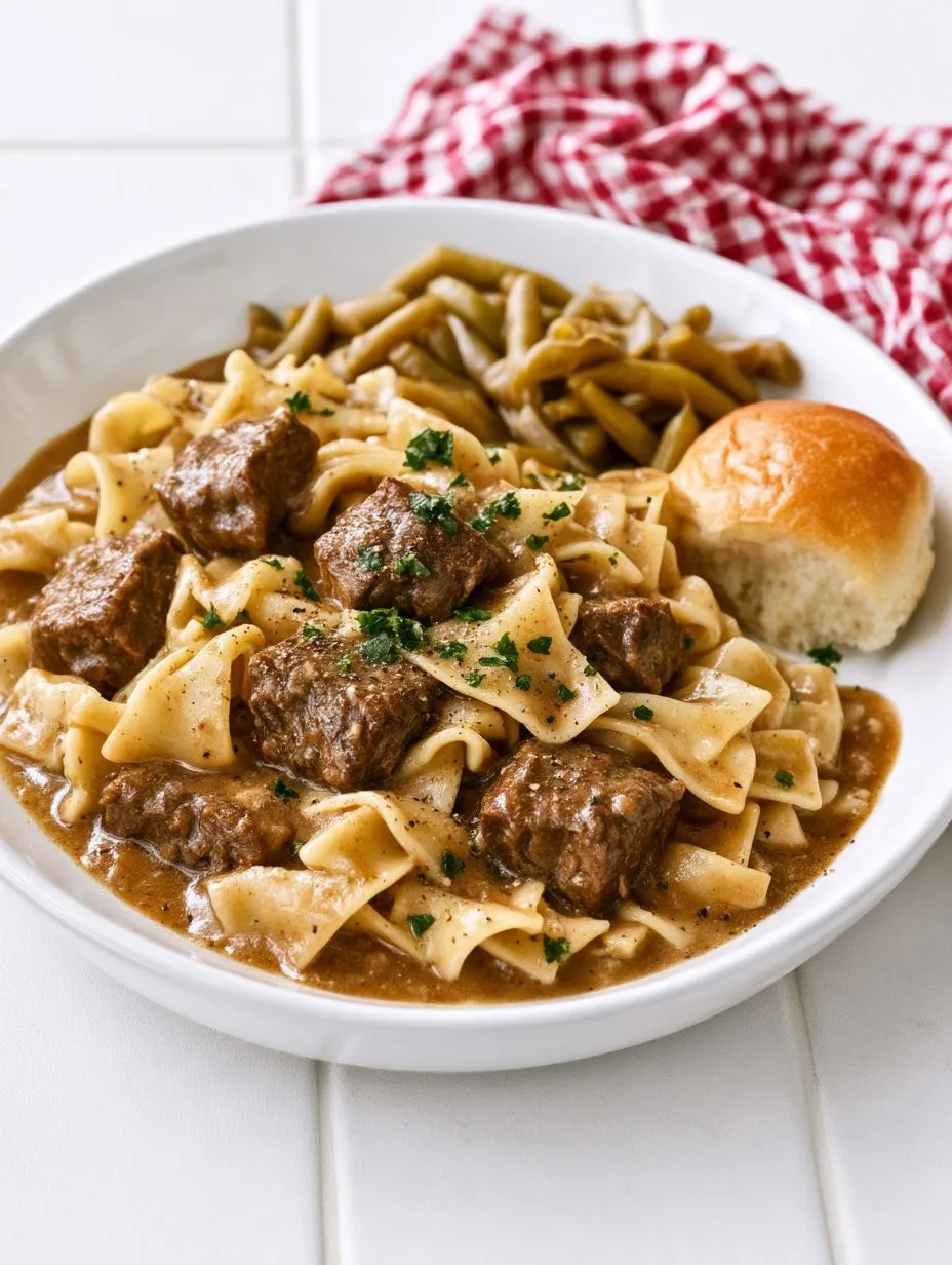 Slow Cooker Amish Egg Noodle Beef