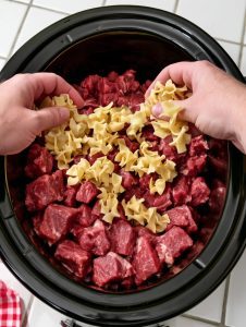 Slow Cooker Amish Egg Noodle Beef