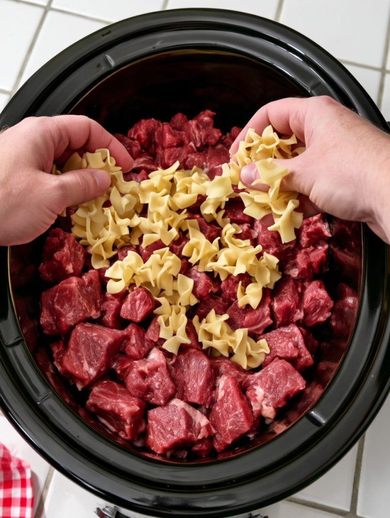 Slow Cooker Amish Egg Noodle Beef