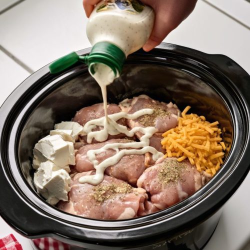 Slow Cooker 5-Ingredient Amish Ranch Chicken Pasta
