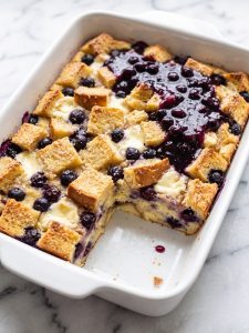 Blueberry Cream Cheese French Toast Casserole