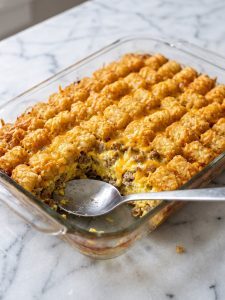 Breakfast Casserole with Tater Tots and Sausage