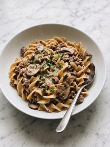 Crock Pot Ground Beef Stroganoff