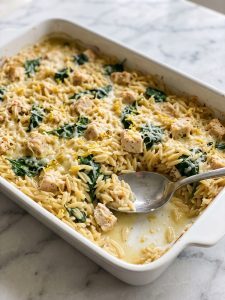 Lemon Chicken Orzo Bake