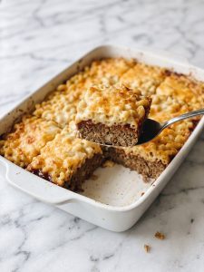 Mac and Cheese Meatloaf Casserole