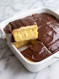 Boston Cream Poke Cake