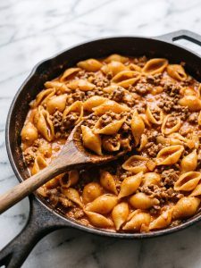 Pasta Shells with Ground Beef