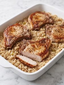 Baked Pork Chops and Rice