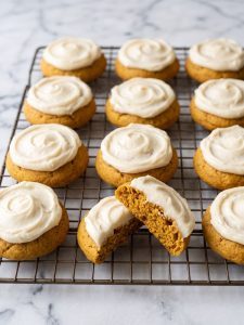Pumpkin Cookies with Cream Cheese Frosting