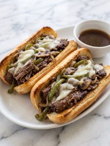 Slow Cooker Philly Cheesesteak Sandwiches